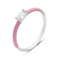 Серебряное кольцо CatalogSilver с фианитами, емаллю, вес изделия 1,16 гр (60002235) 18 размер