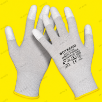 Рукавиці робочі антистатичні DYKENO BSC12F-308 Fabric Finger Antistatic Pro, розмір 8 (M), сірі
