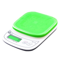 Весы кухонные с плоской платформой QZ-158 5кг, точные кухонные весы. Цвет: зеленый