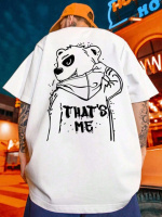 Стильная біла чоловіча оверсайз футболка з принтом