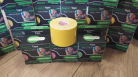 Кінезіо Тейп Kinesiology Tape 5см х 5м желтый індивідуальна упаковка