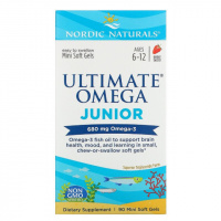 Рыбий Жир Для Подростков, Ultimate Omega Junior, Nordic Naturals, 680 мг, 90 Гелевых Капсул