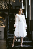 Коктейльна сукня корсет шнурівка 23023 Блакитна