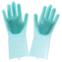 Силіконові рукавички Magic Silicone Gloves Pink для прибирання чистки миття посуду для будинку.