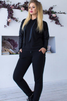 Жіночий трикотажний спортивний костюм “Mystery« оптом | Батал | Розпродаж моделі 54-56, Чорний