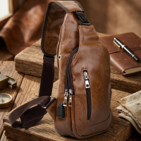 Мужская сумка через плечо из кожзама для документов и города Vintage 20561 Светло Коричневая