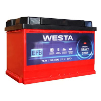 Аккумулятор автомобильный Westa 6CT-78 А RED EFB