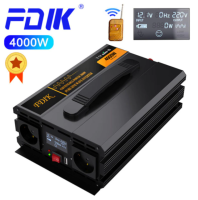 FDIK чистый синусоидальный инвертор DC12V в AC220V 2000 Вт 4000 Вт ЖК-преобразователь пульт дистанционного управления