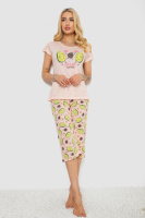 Піжама жіноча з принтом, колір персиковий, 243R7093