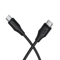 Кабель HOCO X124 Bien 60W silicone charging data cable C to C Black (6942007664448)