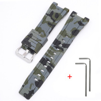 Ремінець для Casio G-Shock GST-W300 Camo Green SI полімерний Зелений камуфляж (1051-0943)