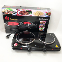 Электрическая настольная плита Domotec MS-5852 2 конфорки стеклокерамическая 1200 Вт