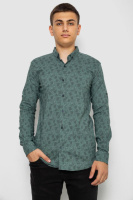 Сорочка чоловіча з принтом, колір оливковий, 214R1029