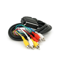 Кабель Merlion SCART (папа)-6RCA (папа), 1,5m, Q100