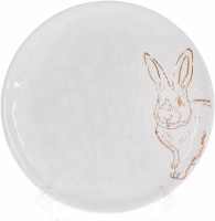 Набор 4 керамических тарелки «Bunny» 21х21х2см, белый с золотом