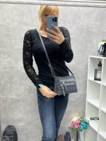 Натуральна замша. Сірий - три окремих відділення та додаткові кишені на блискавці - стильний молодіжний клатч (0474)