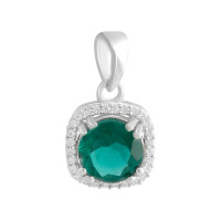 Серебряная подвеска CatalogSilver с аквамарином nano 1.647ct, фианитами (2141556)