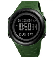 Чоловічий тактичний годинник Skmei 1674AGBK Army Green-black з водозахистом 5 ATM та підсвіткою