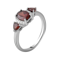 Серебряное кольцо CatalogSilver с натуральным гранатом 2.102ct, вес изделия 3,05 гр (2062721) 17.5 размер