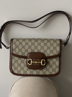 Gucci Horsebit 1955 коричнево-сірий