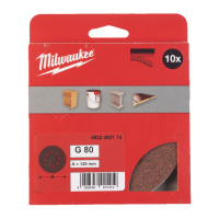 Папір шліфувальний MILWAUKEE діаметр 125/8 HL, зерно 80, (10шт)