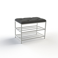 Банкетка для обуви Женева-1 60см велюр серый 7-0-9003