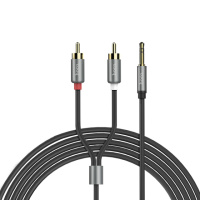 Адіо кабель Aux Hoco UPA10 Lotus Double RCA Audio 3.5 mm (1,5м) Сірий - купити в SmartEra.ua