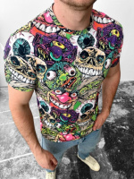 Трендова літня чоловіча футболка комбінована   | 3-976