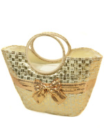 PODIUM Сумка Женская Корзина текстиль PODIUM PC7167-1 natural gold Распродажа