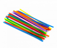 Трубочка для коктейля круглая, ассорти 8 цветов с гофрой 6 × 260 мм