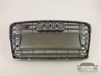 Тюнинг Решетка радиатора Audi A7 2010-2014год Серая с хромом (в стиле S-Line)