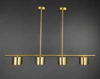 Люстра светодиодная потолочная LED светильник для квартиры на потолок лэд 27719 Латунь 33-63х10х100 см.