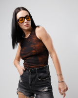 Облягаюча майка тай-дай «Ripple» оптом | Батал | Розпродаж моделі Теракотовий, 50-52