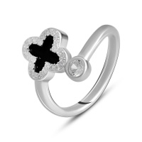 Серебряное кольцо CatalogSilver с емаллю, фианитами, вес изделия 2,39 гр (2000068) 17.5 размер