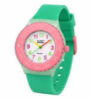 Дитячий годинник Better 004 Green-Pink-White кварцовий зі стрілочним циферблатом та силіконовим ремінцем