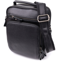 Деловая мужская сумка с ручкой для переноса в руке из натуральной кожи Vintage 23034 Черный