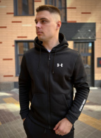 Зимова кофта на змійці з начосом Under Armour чорна RD272