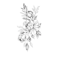 Временное тату водостойкое 3D большое Цветы 5 HD-06 18х9 см