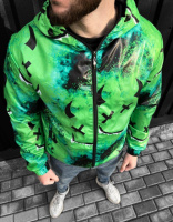 Яскрава весняна вітрівка зі смайликами зеленого кольору