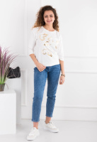 Жіноча біла кофта з малюнком