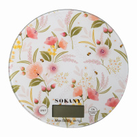 Ваги кухонні електронні SOKANY SK-19023 до 5 кг з плоскою платформою, білий