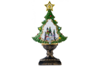 Новорічний сніжний світильник-декор «Ялинка» (XHF-8002) (24.5*10.5*43.5см) (LED, 5 різдв. мелод., USB, Батарейки: AA*3)