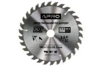 Диск пильный по дереву Apro 180 x 22.220мм x 30T (830134)