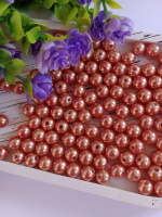 Бусины пластиковые 8 мм. Цвет - шоколад 1. Упаковка 20 шт.