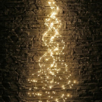 Гирлянда Лучи росы, 10 нитей, 200 LED / 2 м, золотой свет
