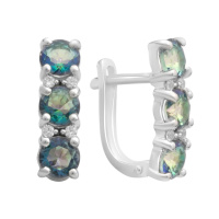 Серебряные серьги CatalogSilver с мистик топазом 2.49ct (2182542)