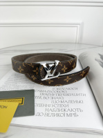 Ремінь Louis Vuitton унісекс коричневий класик срібло