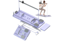 Тренажер для підлоги (MM3000) (Для преса/ніг/присідання, з гумками) (Фіолетовий)