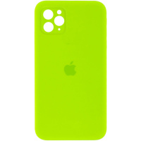 Чохол Silicone Case Square Full Camera Protective (AA) Для Apple iPhone 11 Pro Max (Салатовий / Neon green) - купити в SmartEra.ua