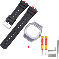Ремінець та безель Casio accessories для G-Shock GMW-B5000 Red-Black Transp SI чорно-червоний
